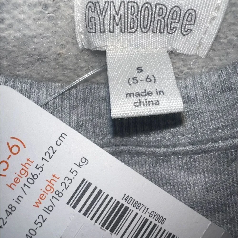 Gymboree Cozy Heather Gray Ivory Sweater Sleeve Sweatshirt Dress Small NWT